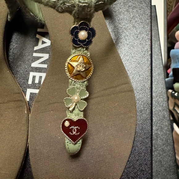Authentic used Chanel enamel decor sandals - Picture 2 of 4